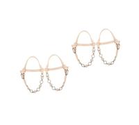 FOMIYES 2 Pairs Detachable Faux Pearl Rhinestone Heel Shoe Lace Straps Elastic Replacement Bands for High Heels Sandals Slippers No Installation Comfortable Fit for Weddings Parties and