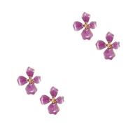 FOMIYES 2 Pairs Elegant Pastel Flower Earrings with Faux Pearl Lightweight Floral Jewelry for Women Durable Romantic Wedding Prom Birthday Sturdy Fade Resistant Design