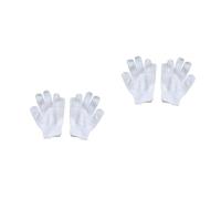 FOMIYES 2 Pairs Exfoliating Bath Glove Five Finger Shower Mitten Dual Sided Body Scrub Gloves for Men Women White Stretchy Design for Dead Skin Removal and Deep Cleaning