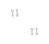 FOMIYES 2 Pairs Sterling Silver Asymmetric Square Geometric Earrings Creative Question Mark Design Elegant Ear Jewelry for Women Stylish Lightweight Accessories for Parties and Daily Wear