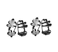FOMIYES 2 Pairs Tooth Steel Crampons Ice Cleats for Shoes and Boots Non Slip Shoe Spikes Grippers with Elastic Fit Slip Traction for Winter Hiking Climbing Fishing Ice Snow Mud Terrain