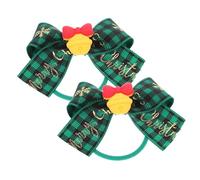 FOMIYES 2 Pcs Bow Tie Hair Accessories Bow Hairpin White Hair Ties Color Xmas Jack Wedding Bobby for Christmas Fabric Green