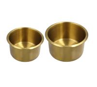 FOMIYES 2 Pcs Brass Cup Holder Inserts for Car, Boat, and Rv, Recessed Drop-in Design with Versatile Application and Sturdy Material, for On-the-go Hydration and Drinks Can Storage