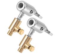 FOMIYES 2 Pcs Copper Tire Inflator Nozzle Straight Tire Chuck with Locking Mechanism Prevent Air Leakage Deflate Function Car Inflator Accessory for Driving