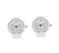 FOMIYES 2 pcs Fashion Women Diamond Five Petal Flower Ring Watch Unique Finger Timepiece Dainty Casual Wear Accessory for Everyday Stylish Decoration