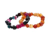 FOMIYES 2 Pcs Multicolor Irregular Agate String Bracelets for Men and Women Lightweight Yoga Fashion Accessories with Random Shape Beads Durable and Relaxing Wrist Jewelry for Everyday and