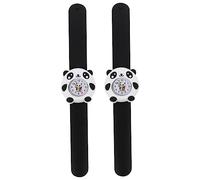 FOMIYES 2 Pcs Silicone Panda Watch Portable Childrens Cartoon Wristwatches with Clear Dial for Boys and Daily Wear