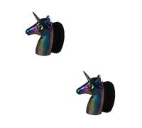 FOMIYES 2 pcs Unicorn Shape Professional Makeup Brush with Colorful Handle Cosmetics Powder Blush and Foundation Brush for Women and Durable and Easy to Hold for Daily and Professional Use