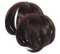 FOMIYES 2 pcs Women Wiglets Hairpiece Top of Head Straight Hair Extensions with Clips for Thinning Hair Gray Coverage Soft Comfortable Texture for Women
