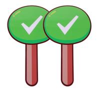 FOMIYES 2 Pieces Double-sided Teacher Judging Boards 15x25cm Pvc Tempered Film Handheld Classroom Voting Paddles for Interactive Games and Student Answer Assessment