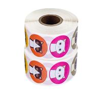 FOMIYES 2 Rolls 1-inch Cute Cat Pattern Decorative Sticker Roll, 8 Designs Animal DIY Sealing and Packing Labels for Wrapping and Scrapbooking