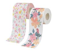 FOMIYES 2 Rolls Floral Printed Toilet Paper Decorative Soft Tissue for Home Office Travel Skin Friendly Suppleness with Attractive Flower Pattern Suitable for Bathroom Kitchen Restaurant