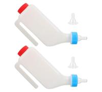 FOMIYES 2 Sets Farm Animal Feeding Bottle - 800ml/27oz Calf Sheep Goat Nursing Bottle with 2 Nipples - Hanging Upside Down Lamb Feeder for Calf Fawns
