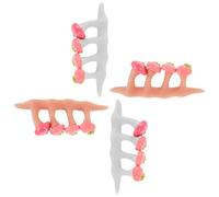 FOMIYES 2 Sets Toe Separators for Women Soft Silicone Toe Spreaders with Strawberry Design Tools for Manicure and Pedicure Flexible Nail Art Accessories for Salon and Home Use