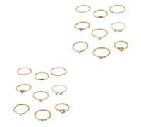 FOMIYES 2 Sets Wavy Type Tail Ring Set for Women Fashion Pearl Rhinestone Studded Finger Rings for Ladies Stylish Jewelry for Parties Travel and Daily Wear