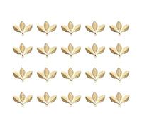FOMIYES 20 Pcs Pure Copper Leaf Pendants, Golden Three-leaf Charms for DIY Handmade Accessories and Hair Decorations, Sturdy Hanging Leaves Ornaments for Crafting and Jewelry Making
