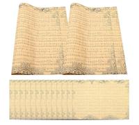 FOMIYES 20 Sheets Retro Flower Wrapping Paper Musical Notes Print, Vintage Kraft Floral Wrapping Paper for Bouquets, and Bouquet Packaging Supplies