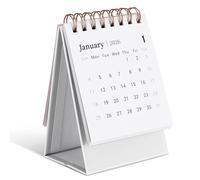 FOMIYES 2026 Small Desk Calendar Minimalist Paper Standing Flip Tabletop Calendar with Complete Year Coverage and Note-taking Feature for Office and On-the-go Use
