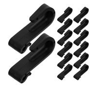 FOMIYES 20pcs Black Plastic Mini Mesh Door Hooks Z-Shaped Single Hooks for Hanging Towels Clothes Bathroom Kitchen Drawer Storage