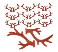 FOMIYES 20pcs Cute Flocking Deer Accessories DIY Hairband and Headdress Materials Small Size Animal Horns for Christmas Craft Decorations