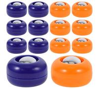 FOMIYES 20pcs Mini Shuffleboard Pucks Set for Tabletop Games, Blue and Orange Plastic Curling Discs, Desktop Shuffleboard Accessories for Family Parties and Indoor Outdoor Entertainment