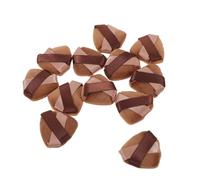 FOMIYES 20Pcs Mini Triangle Velour Powder Puff for Face Setting, Foundation Blending Sponge with Dual Ribbon, Small Brown Makeup Applicator for Travel and Daily Use