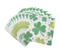 FOMIYES 20pcs St Patrick’s Day Party Napkins with Shamrock Print, Disposable Decorative Paper Napkins for Irish Celebrations and Party Table Supplies