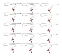 FOMIYES 20PCS Wooden Cross Pendants Black Walnut Finish Christian Necklace Charms for Women Men Car Mirror Decor Party Favors Bible Verse gifts for for for for for for