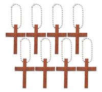 FOMIYES 20pcs Wooden Cross Shaped Charms Religious Hanging Ornament Pendant Decoration Brown Eye-catching DIY Craft Accessory for Cellphones and Small Objects