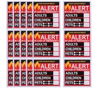 FOMIYES 20sheets Emergency Alert Stickers for People Pets Safety Decals for Home Rescue Firefighters First Responders