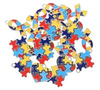 FOMIYES 24pcs Alloy Puzzle Shape Charms DIY Jewelry Making Accessories Assorted Color Delicate Style for Craft Design and Scene Decor Autism Awareness Representation