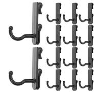 FOMIYES 24pcs Large Black Plastic Gridwall Hooks, Nail-Free Multi-use Utility Hangers for Grid Shelf Display, Wall-Mounted Storage Solution for Home and Retail Organization