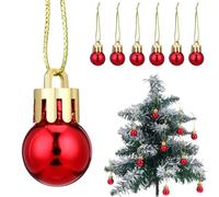 FOMIYES 24Pcs Mini Baubles Christmas Decorations, 2CM Red Shatterproof Baubles Christmas Tree Hanging Ornaments for Holiday Party Home and Store Decoration