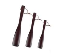 FOMIYES 25cm Long Handled Wooden Shoe Horn Red Wooden Shoehorn Tool for Men Women Seniors for Easy Shoe Wearing