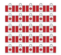 FOMIYES 25pcs Canadian Flag Maple Leaf Charms in Alloy Vivid Colors and Protected Patterns, Unique Design Handbag Charm for Canada Day Party Favors and Decorative Keychains