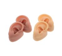 FOMIYES 2pair Silicone Ear Model for Piercing Practice Soft Flexible Human Anatomy Model Fake Ear for Earring Display and Learning Props