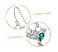 FOMIYES 2pairs Elegant Green Zircon Hummingbird Earrings Dangle Studs for Women Artistic Flying Bird Design -ready Packaging for Mom and Daughter Birthday Presents
