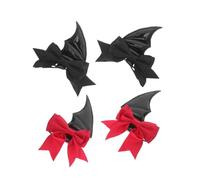 FOMIYES 2pairs Halloween Hair Clips Bat Wings Goth Style Spooky Devil Side Clips for Women Cosplay Party Vampire Costume Accessories