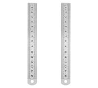 FOMIYES 2pcs 15cm Stainless Steel Flat Rulers Metric and Imperial Measuring Tool for Construction, School, and Industrial Accuracy