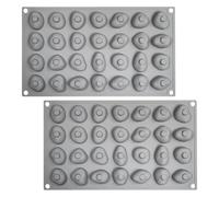 FOMIYES 2pcs 28-Cavity Pebbles Silicone Chocolate Moulds Non-Stick Rock Shaped Baking Mold for Candy Ice Cube Jelly Pet Treats - Flexible Silicone Molds for Creative Plating and Small