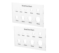 FOMIYES 2pcs Acrylic Bead Sizing Gauge Tool for Jewelry Making Circular Beads Size Ruler 2-18mm Jewelry Measuring Caliper for Beaders and Designers Measuring Tool