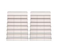 FOMIYES 2pcs Acrylic Cash Drawer Tray with Multi-Grid Dividers, Portable Currency Till Organizer for Office and Classroom, Large Grey Cash Storage Box