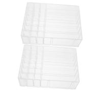 FOMIYES 2pcs Acrylic Makeup Organizer Box Removable Dividers Multi-Grid Cosmetic Storage for Vanity for Makeup Lovers and Beauty Enthusiasts