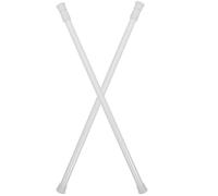 FOMIYES 2pcs Adjustable Spring Tension Rod Set, 40-70cm Extendable White Curtain Poles round Ends, No Drill Installation for Windows, Bathrooms, and Clothes Hanging
