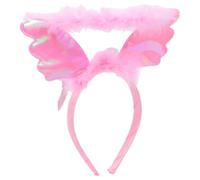 FOMIYES 2pcs Angel Ring Hair Band Headband with Plush Angel Wings and Plastic Circle, Chic and Lovely Hair Accessories for Christmas and Party Use