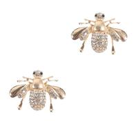 FOMIYES 2pcs Bee Brooch Pin for Women Rhinestone Decorative Insect Lapel Pin Elegant Fashion Accessory for Clothing Charming for
