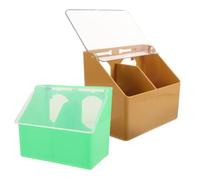 FOMIYES 2pcs Bird Cage Food Bowl Bird Feeding Cup Plastic Large Capacity Sift-proof Easy Install Parrot Fruit