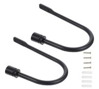 FOMIYES 2pcs Black Metal Curtain Holdbacks Wall Mounted Tieback Hooks for Drapes Decorative Curtain Holder Hooks for Window Treatment and Home Décor
