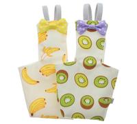FOMIYES 2pcs Breathable Bird Diapers for Parrots Cockatiel and Conure, Comfortable Flying Pet Diaper Clothes with Cute Banana and Kiwi Print, Suitable for Small Birds and Parakeets