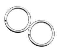 FOMIYES 2pcs Bull Nose Ring, Cattle Nose Ring, Stainless Steel, Silver, Quick Removal and Quick Installation, for Cattle and Bull, Farm Management, Outdoor Use
